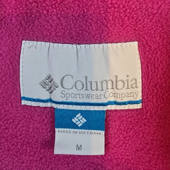 Columbia Black Pink Zip Coat Puffer Jacket Zip Pockets Women's Medium Gift - Picture 7 of 11